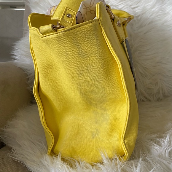 Yellow BCBG Large Tote Bag with Scarf Handles - Picture 4 of 10